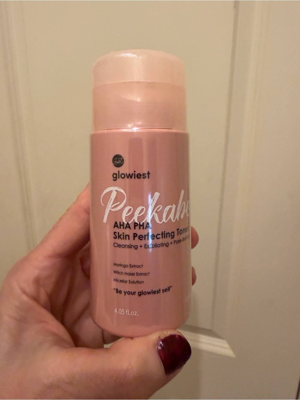 Glowiest Peekah AHA PHA Skin Perfecting Toner sealed package